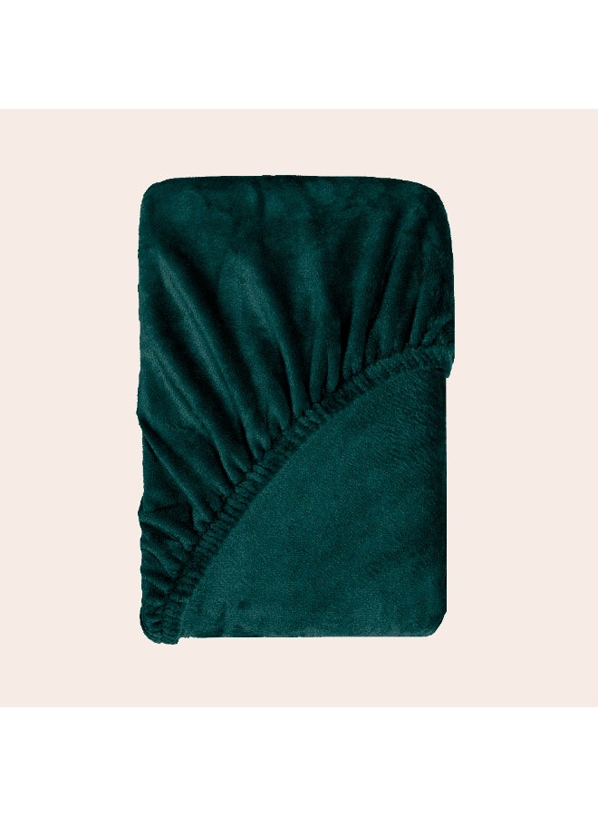 Morano Viva Luxury Velvet Fitted Sheet – King (180x200x25cm) – Ultra-Soft 100% Microfiber Bedding with All-Around Elastic & Easy-Fit Side Labels – Breathable & Wrinkle-Resistant (Teal) - Image 3